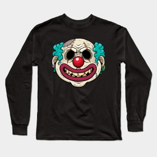 Scary Clown - Zombie Halloween Cartoon Art Long Sleeve T-Shirt